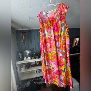 Vibrant Floral Sleeveless Dress- vintage